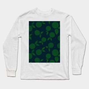 Tangerine pattern - green and blue Long Sleeve T-Shirt